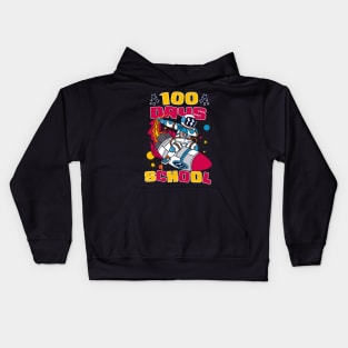 100 days of school featuring an astronaut dabbing on his rocket #4 Kids Hoodie